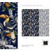Dark blue tropical wallpaper with birds maximalist style
