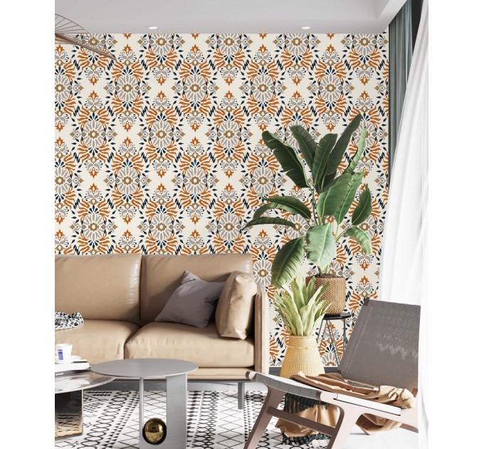 Abstract ethnic wallpaper Peel and stick accent wall