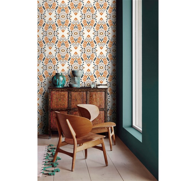 Abstract ethnic wallpaper Peel and stick accent wall