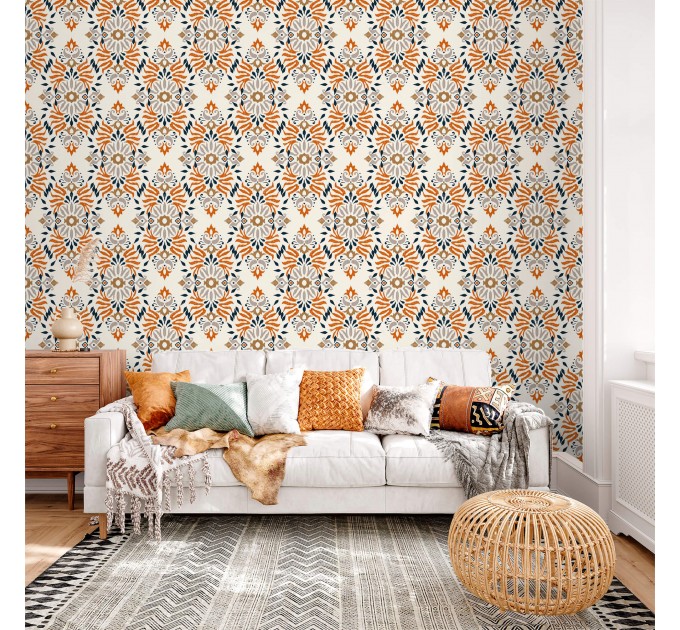 Abstract ethnic wallpaper Peel and stick accent wall