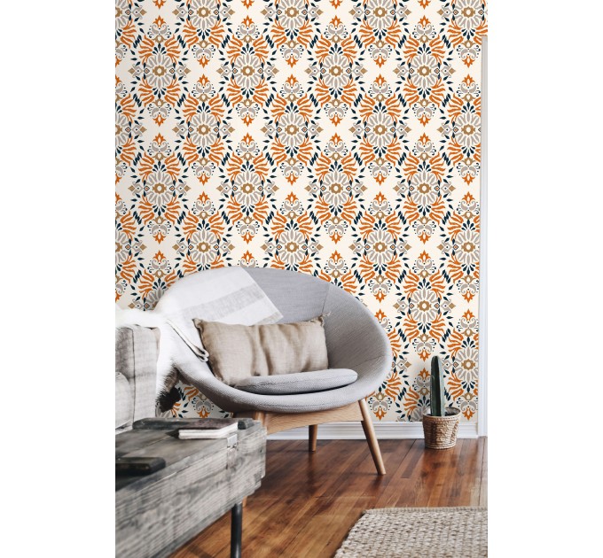 Abstract ethnic wallpaper Peel and stick accent wall