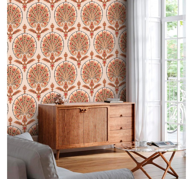 Abstract wallpaper fans Peel and stick accent wallpaper