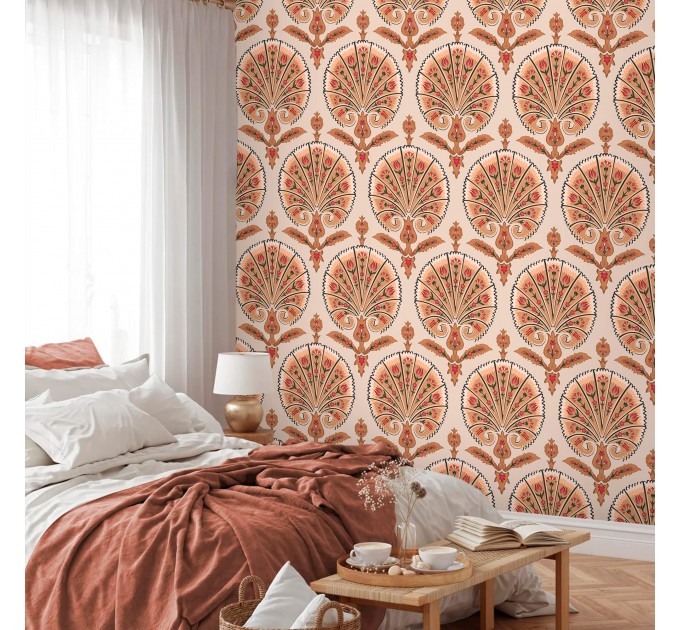 Abstract wallpaper fans Peel and stick accent wallpaper