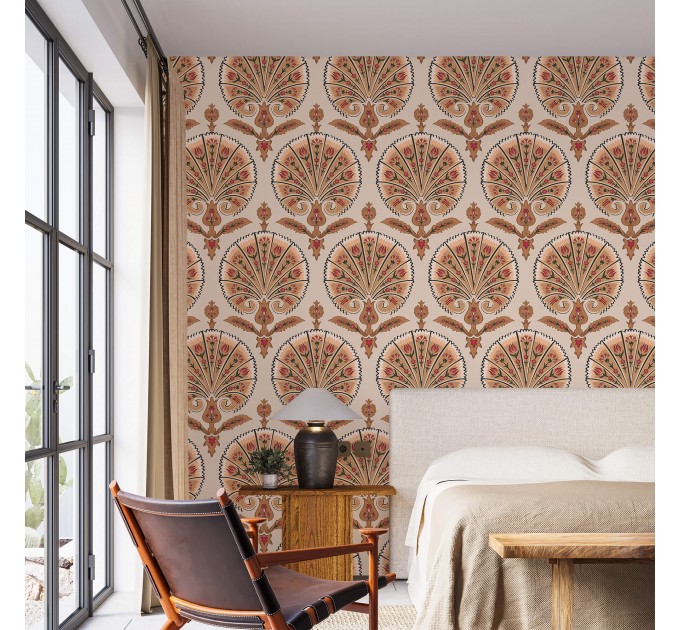 Abstract wallpaper fans Peel and stick accent wallpaper