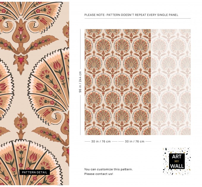 Abstract wallpaper fans Peel and stick accent wallpaper