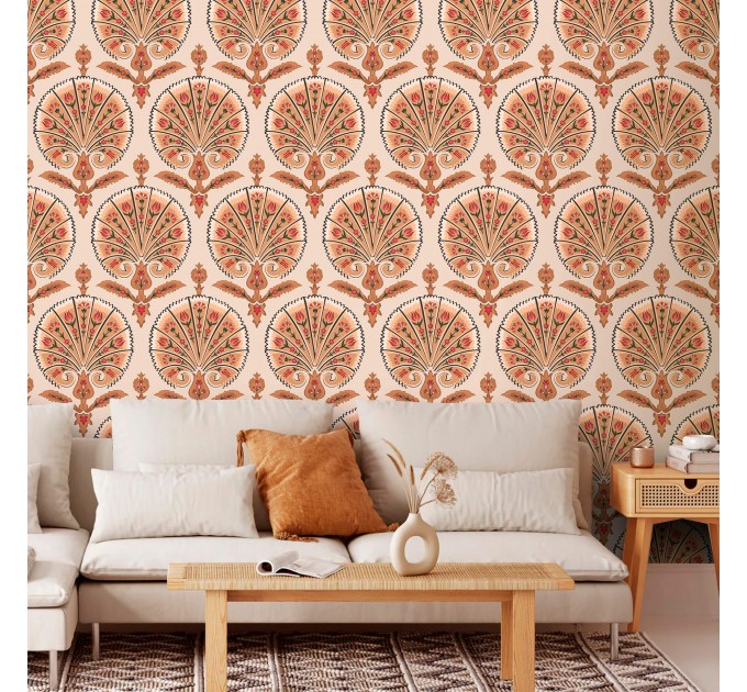 Abstract wallpaper fans Peel and stick accent wallpaper