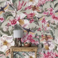 Floral wallpaper, beautiful watercolor flowers