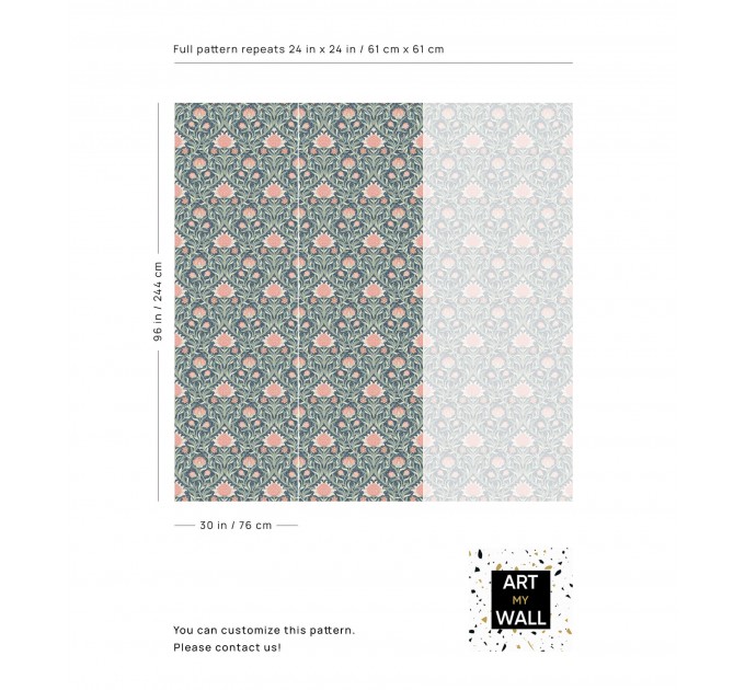 Vintage wallpaper leaves and flowers, William Morris