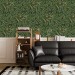 Dark green botanical wallpaper vintage style