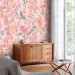 Pastel pink floral wallpaper, large soft flowers