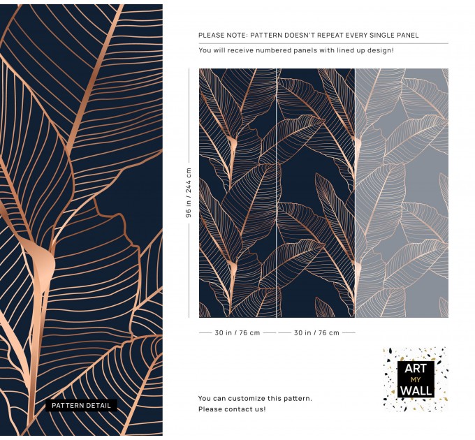 Dark wallpaper with elegant large leaves