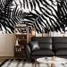 Botanical wallpaper fern leaves black and white