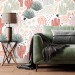 Boho cactus wallpaper Desert plants accent wall