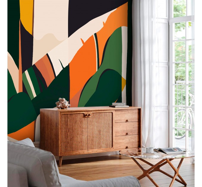 Abstract tropical wall mural Colorful and vibrant wallpaper