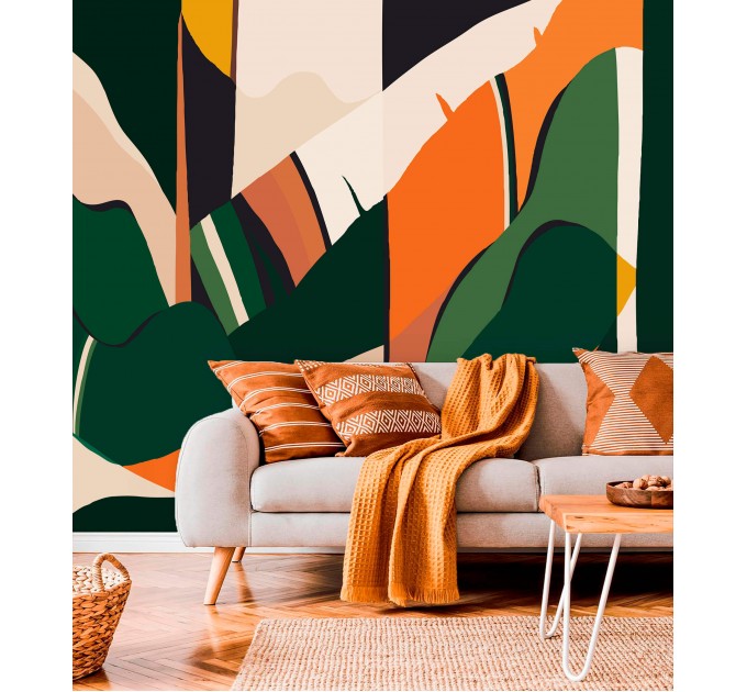Abstract tropical wall mural Colorful and vibrant wallpaper