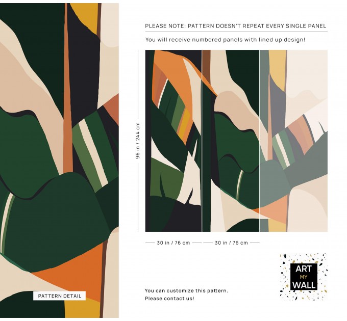 Abstract tropical wall mural Colorful and vibrant wallpaper