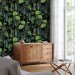 Botanical wallpaper dark green tropical leaves