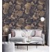 Dark floral wallpaper gold non metallic large flowers