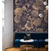 Dark floral wallpaper gold non metallic large flowers