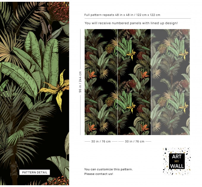 Dark tropical wallpaper jungles Palms and banana leaves