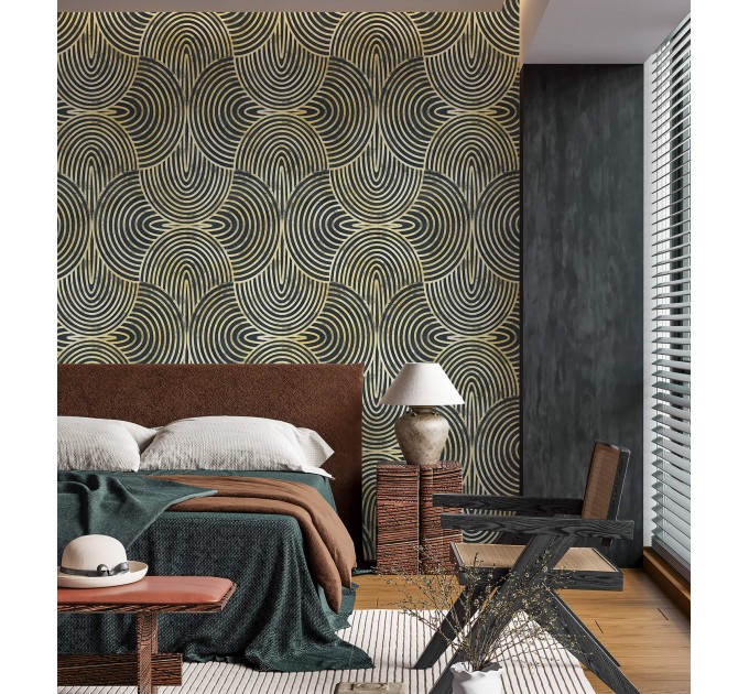 Art deco style geometric wallpaper
