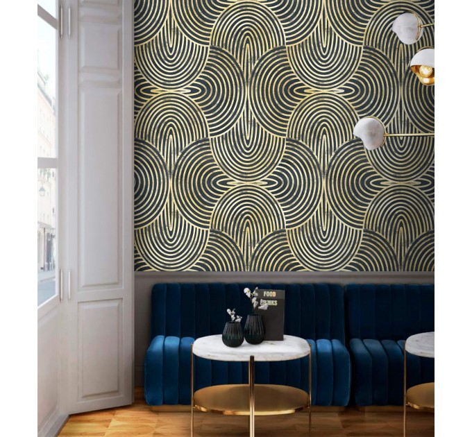 Art deco style geometric wallpaper