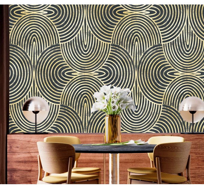 Art deco style geometric wallpaper