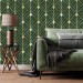 Art deco wallpaper dark green gold non metallic