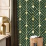 Art deco wallpaper dark green gold non metallic