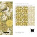 Floral wallpaper with birds on yellow