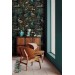 Dark botanical wallpaper birds