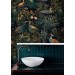Dark botanical wallpaper birds