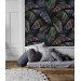 Dark tropical wallpaper, large palm and banana leaves