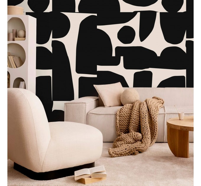 Modern wallpaper, abstract geometric shapes