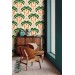 Tropical wallpaper palms and jaguars Vibrant accent wall