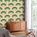 Tropical wallpaper palms and jaguars Vibrant accent wall