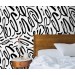 Abstract contemporary wallpaper black strokes on white