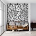 Abstract contemporary wallpaper black strokes on white