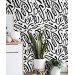 Abstract contemporary wallpaper black strokes on white