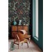 Dark folk botanical wallpaper – Whimsical forest leaves