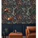 Dark folk botanical wallpaper – Whimsical forest leaves