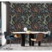 Dark folk botanical wallpaper – Whimsical forest leaves