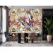 Exotic floral wall mural, large scale tropica leaves