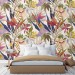 Exotic floral wall mural, large scale tropica leaves