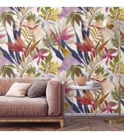 Exotic floral wall mural, large scale tropical leaves Exotic floral wall mural, large scale tropical leaves