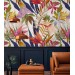 Exotic floral wall mural, large scale tropica leaves