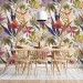 Exotic floral wall mural, large scale tropica leaves