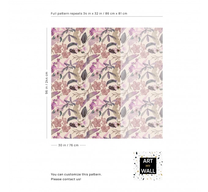 Tropical wallpaper exotic flowers, pink orchids