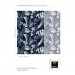 Floral wallpaper, dark blue and white flowers