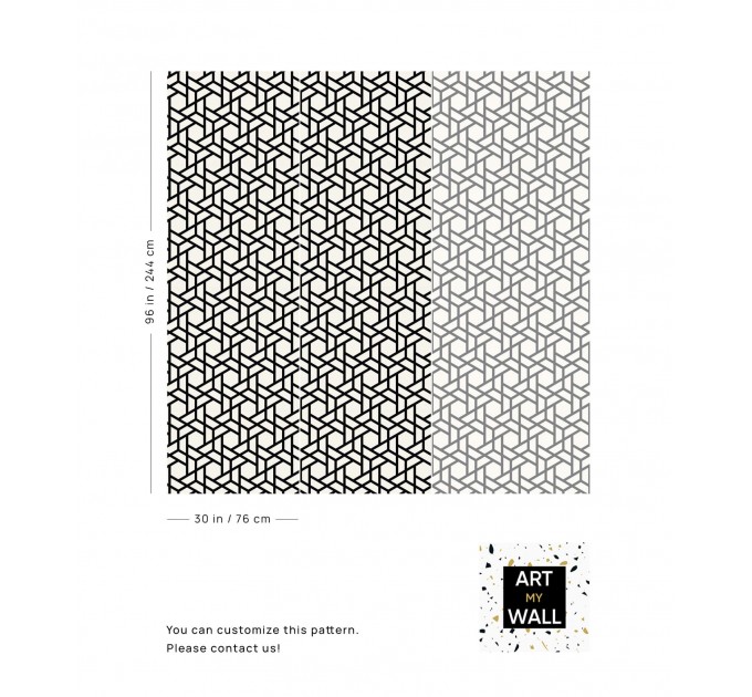 Geometric wallpaper black and white hexagones design